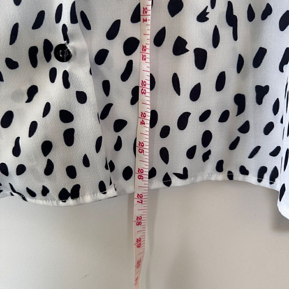 Ecowish Dalmatian Print Black White Long Sleeve Blouse Size X Large - Picture 8 of 13
